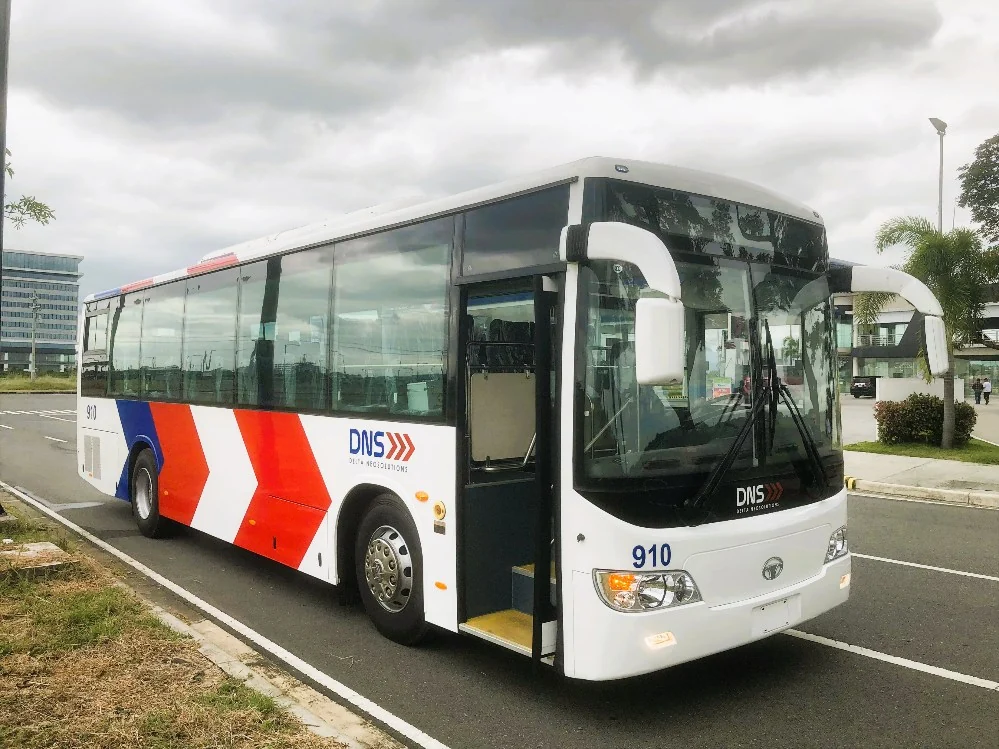 Exterior of a DNS city bus